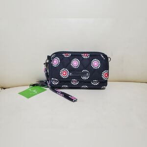 Vera Bradley Black Wristlet with Pink and White Accents